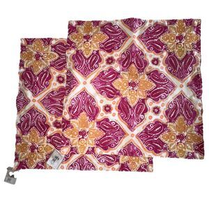 Pottery Barn Embroidered Belle Pink Pillow Covers Set Of 2 NWT Paisley 24x24